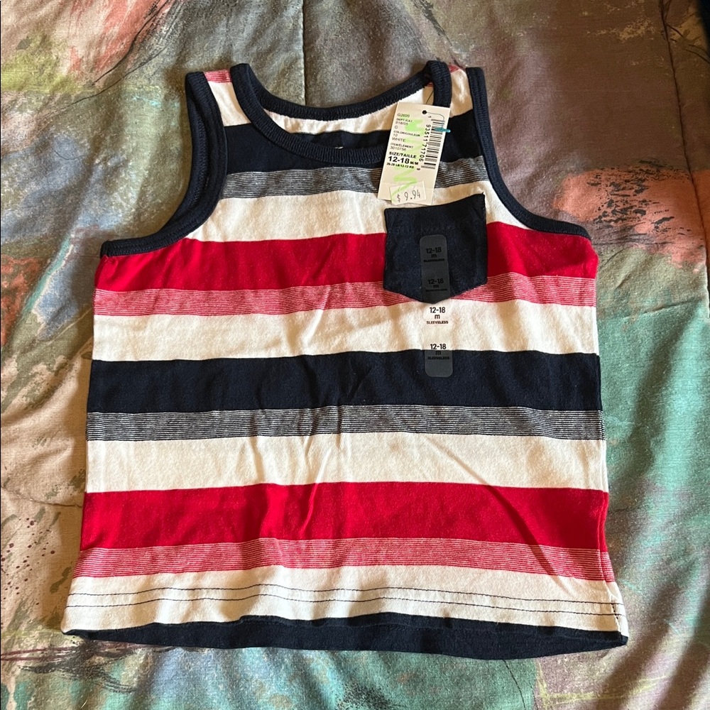The Children's Place Red, White, and Blue Striped Tank Top